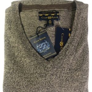 NWT Club Room Men's V-neck Merino Wool Blend Sweater Size M